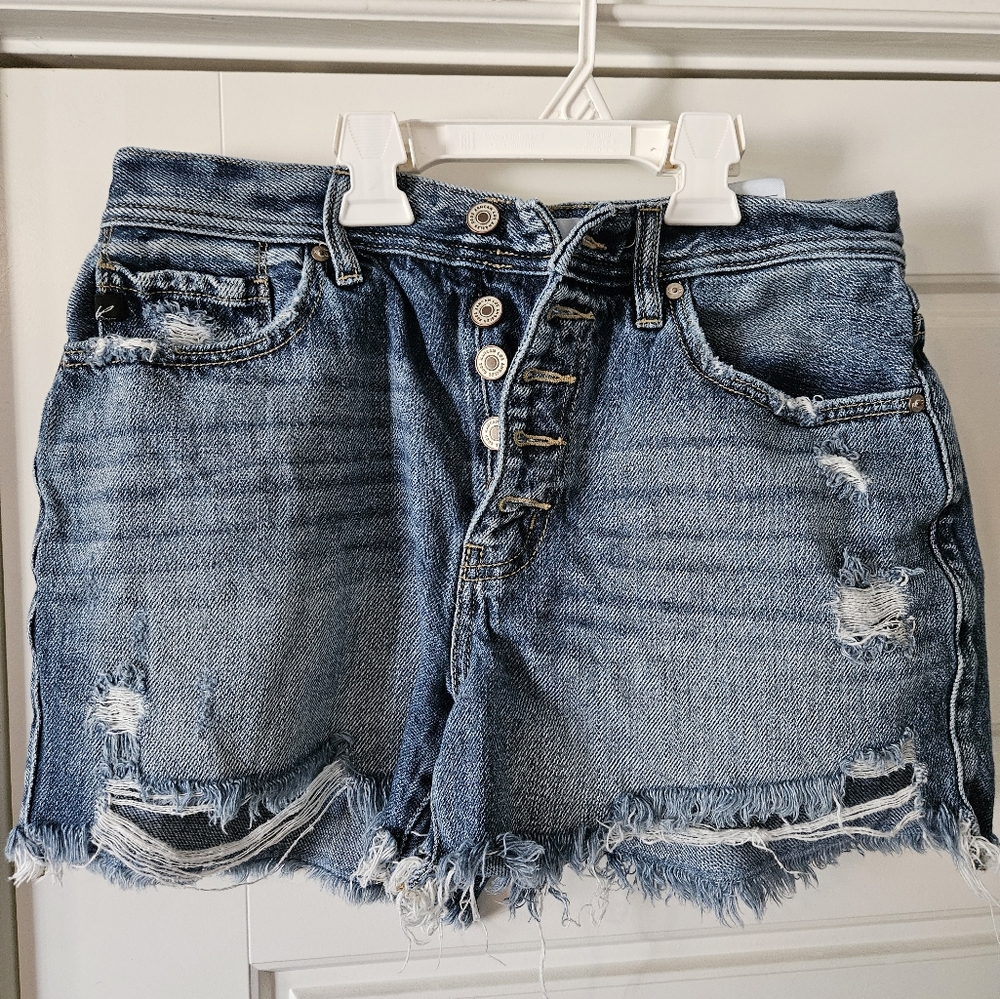 KanCan Blue Distressed Jean Shorts